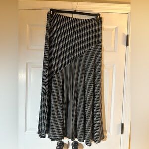 Chico's Black and Gray Asymmetrical A-Line Maxi Skirt
